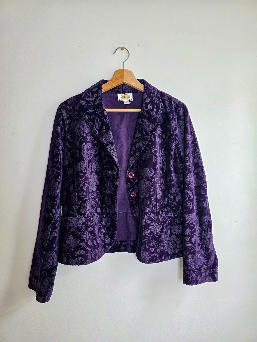 Vintage Y2K Talbots Velvet Floral Blazer